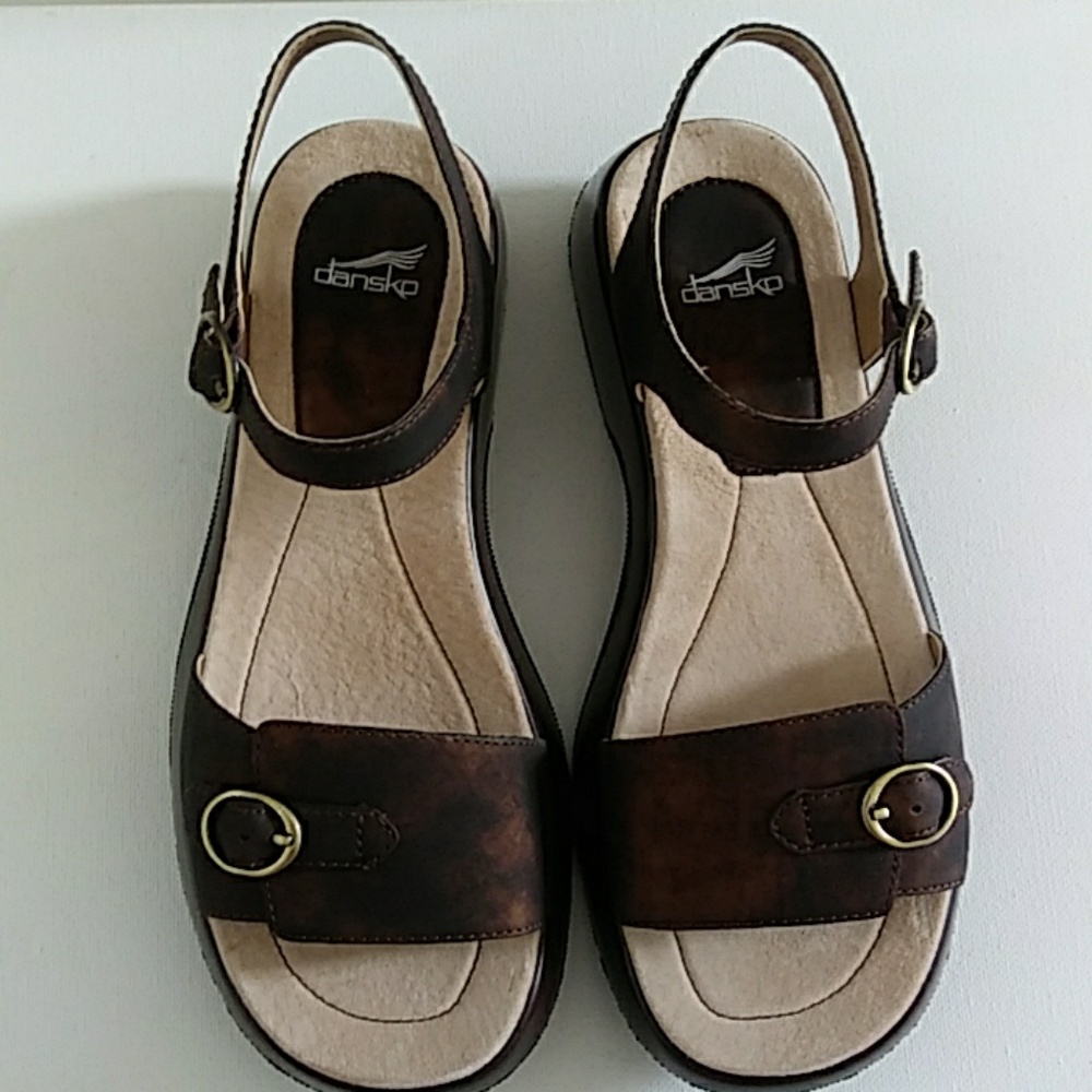 NEW DANSKO BROWN LEATHER SANDALS SIZE 38 US 7.5-8 - Picture 8 of 8